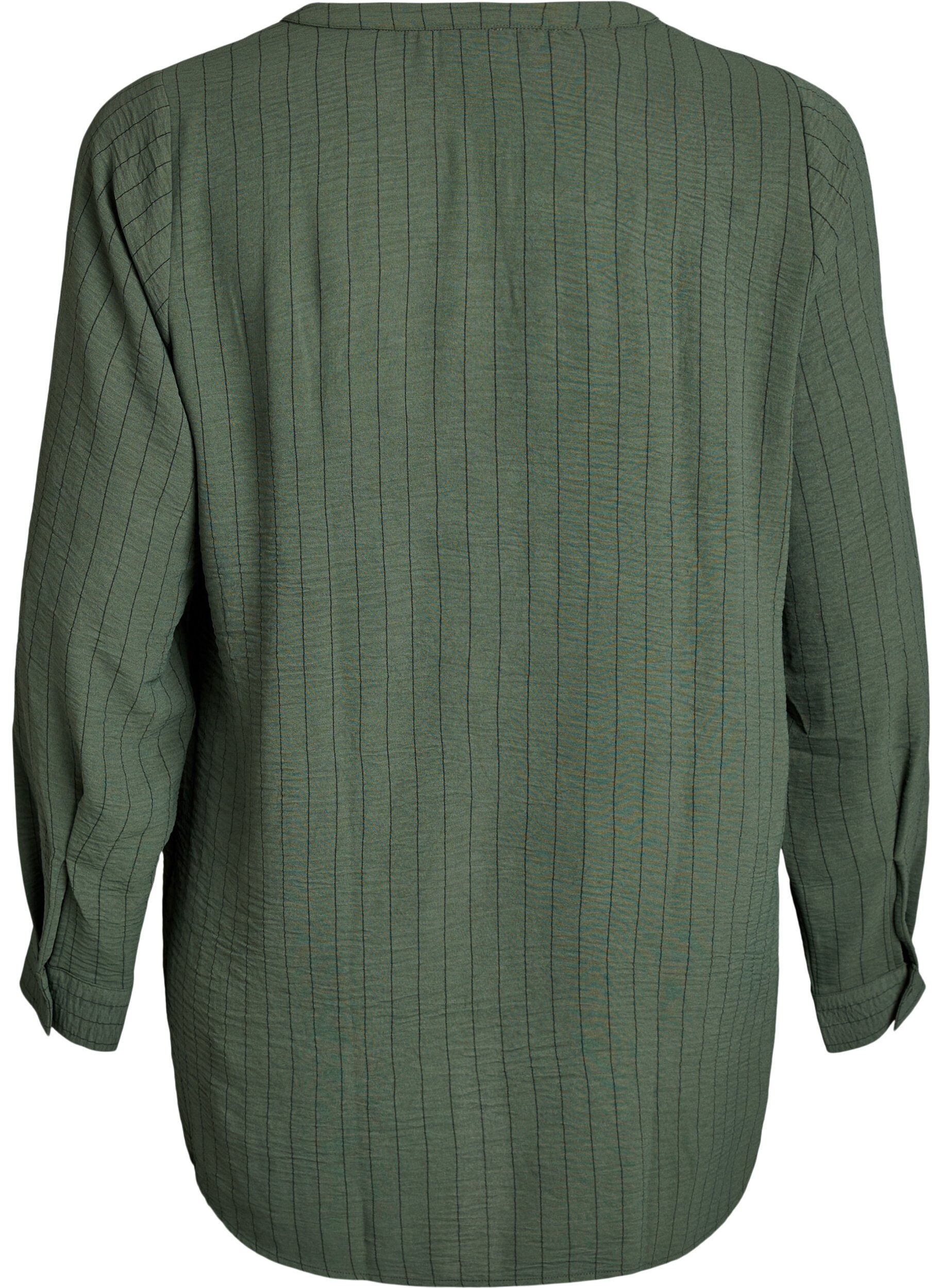 Zizzifashion FLASH - Pinstripe shirt blouse, Green, Packshot image number 1