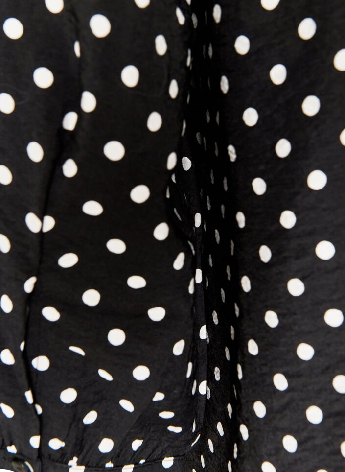 Shirt with dotted pattern and 3/4 sleeves, Black, Packshot image number 3