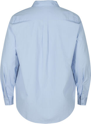 Organic cotton shirt with collar and buttons, Blue Heron, Packshot image number 1