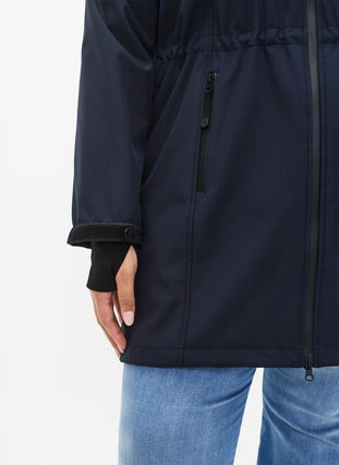 Softshell jacket with detachable hood, Night Sky, Model image number 2