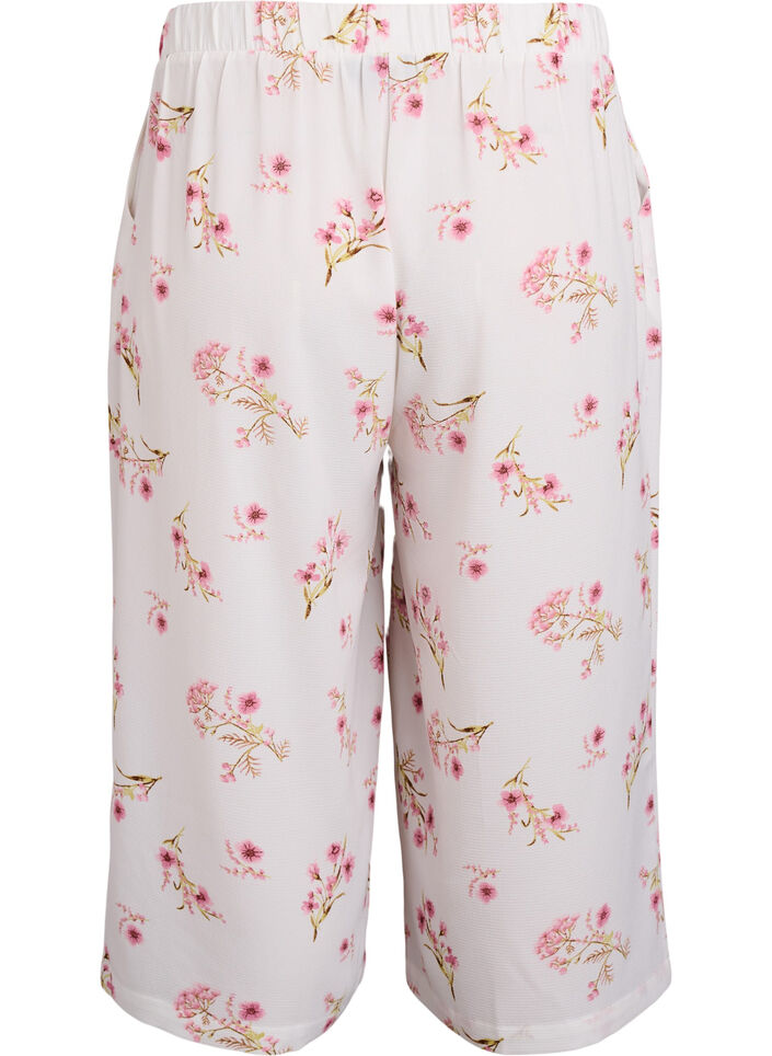 Culotte trousers with print, White, Packshot image number 1