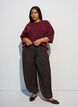 Loose knitted blouse with short sleeves, Red, Model image number 1