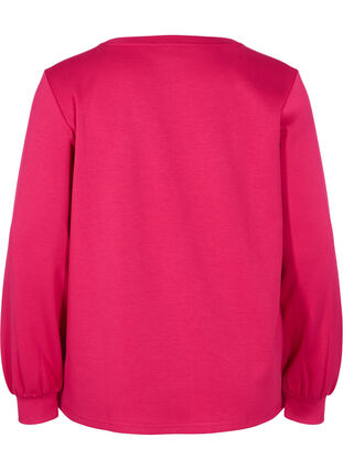 Sweatshirt with a round neckline and long sleeves, Cerise, Packshot image number 1