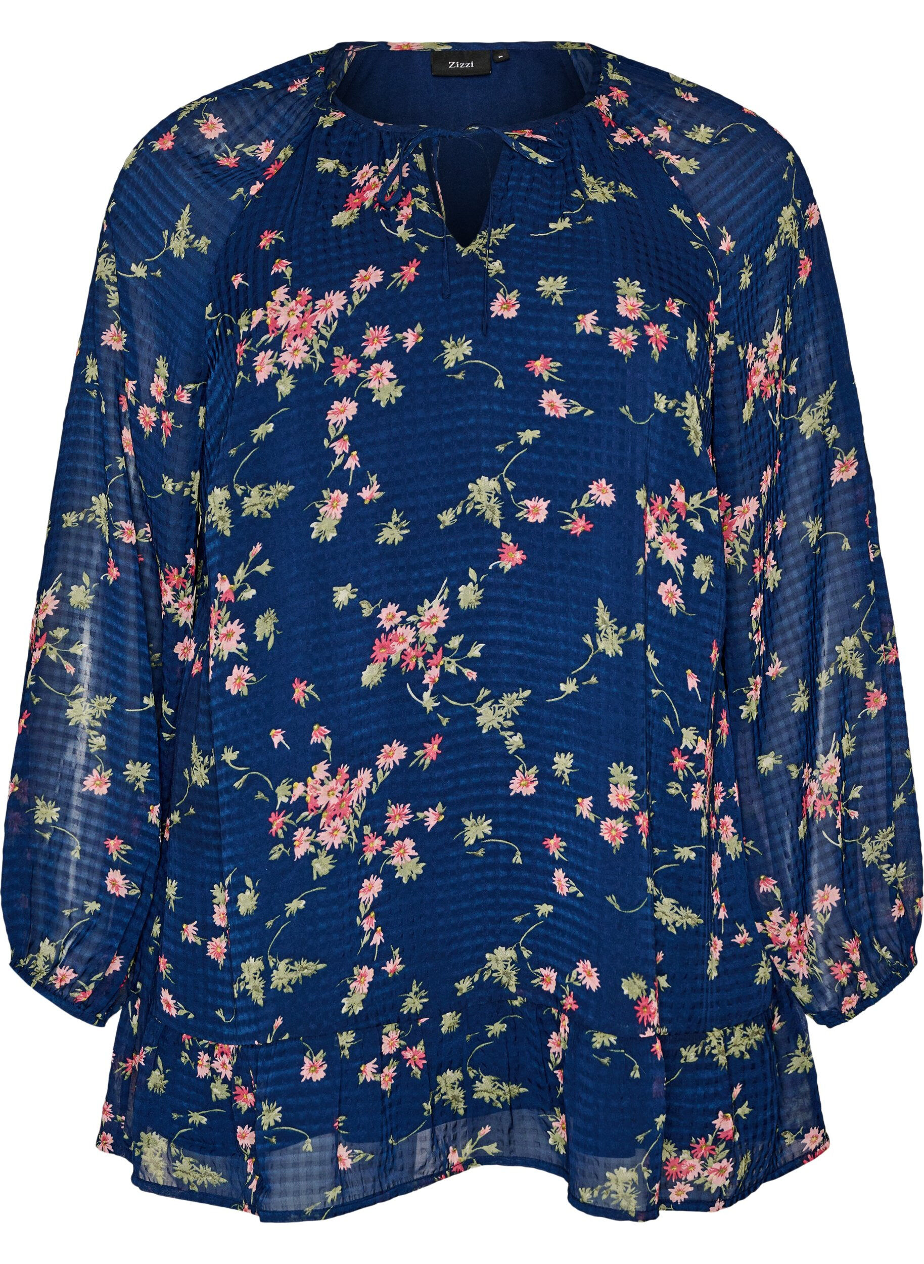 ZizzifashionFloral print A-line tunic, Blue, Packshot image number 0
