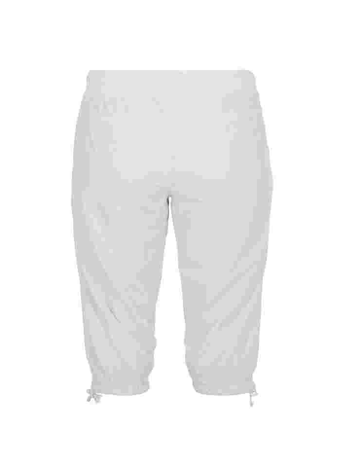 Loose cropped trousers in cotton, Bright White, Packshot image number 1