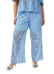 High-waisted lace trousers with straight legs, Blue, Model image number 2