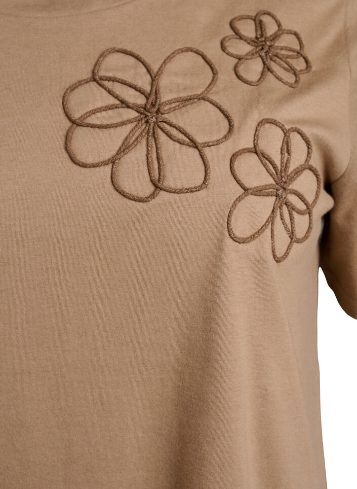 T-shirt with decorative details, Beige, Packshot image number 2