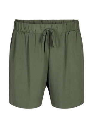 Shorts with pockets and elastic waistband, Thyme, Packshot image number 0