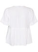 Blouse in linen and viscose with a V-neck and button fastening, White, Packshot image number 1