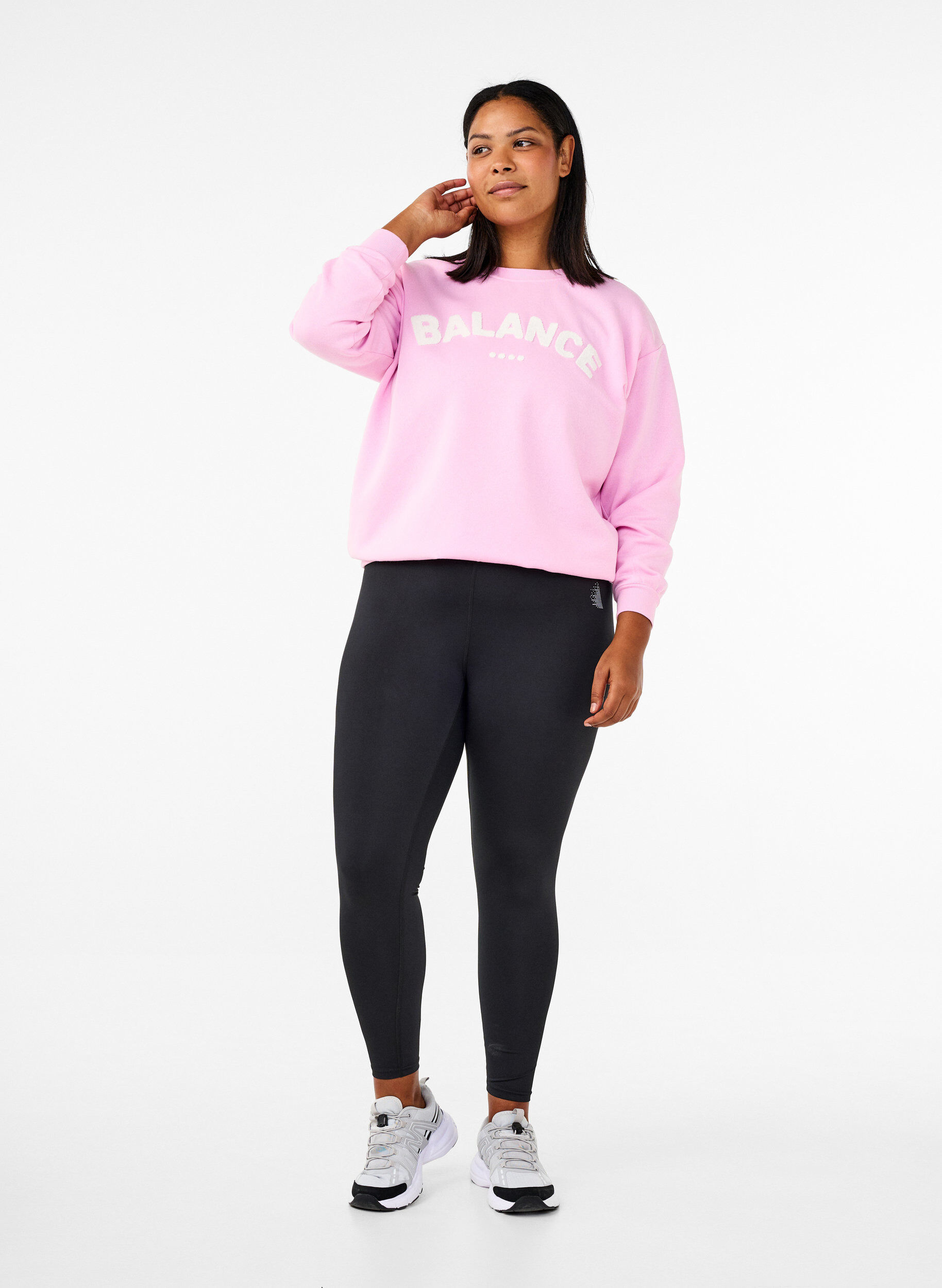 Zizzifashion Sweatshirt with front motif, Pink, Model image number 1