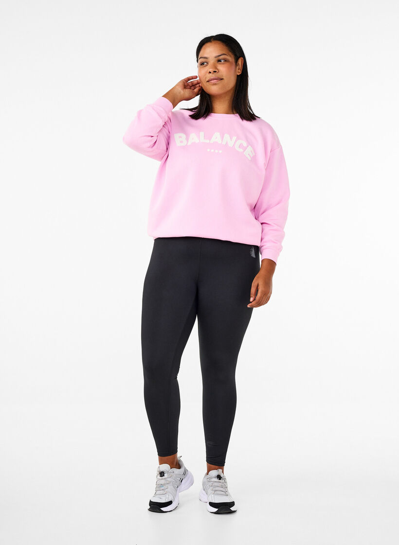 Sweatshirt with front motif, Pink, Model image number 1