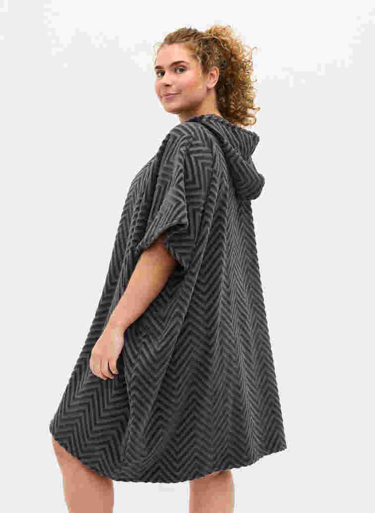 Beach poncho in cotton, Grey, Model image number 2