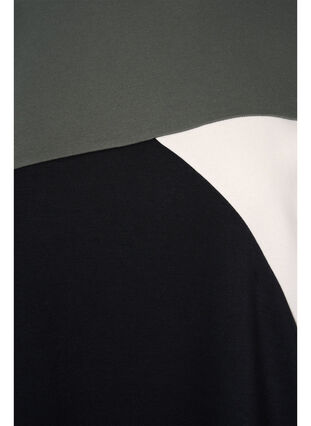 Long sweatshirt with colorblock pattern, Black Color Block, Packshot image number 2