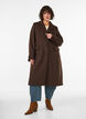 Wool blend coat with lapels and buttons, Brown, Model image number 1