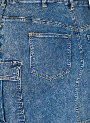 Close-fitting denim skirt with cargo pocket, Blue Denim, Packshot image number 3