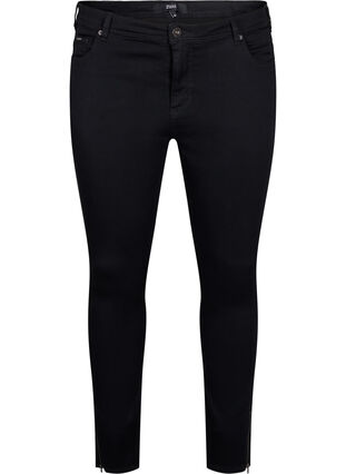 Cropped Amy jeans with a zip, Black denim, Packshot image number 0