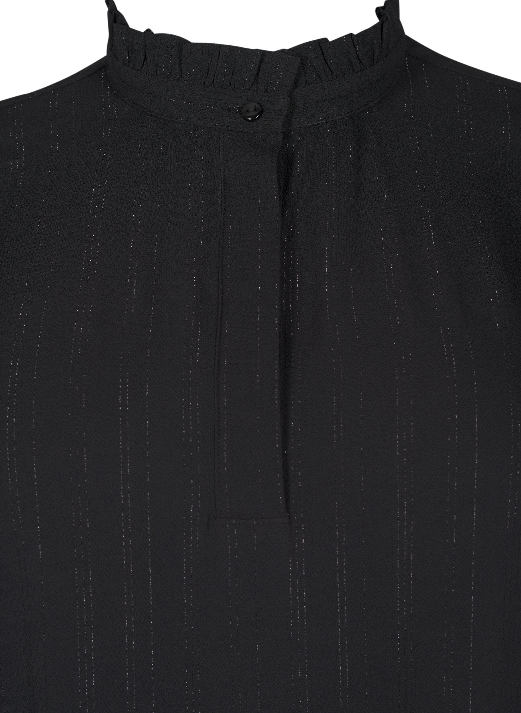 ZizzifashionShort dress with ruffles and glitter, Black, Packshot image number 2