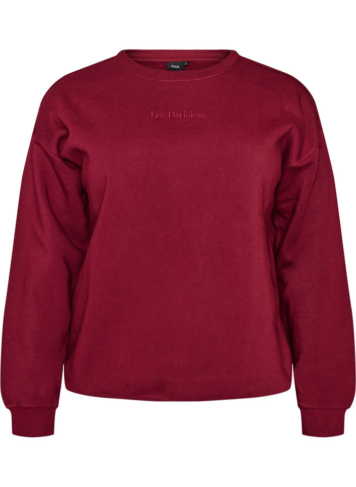 Sweatshirt with text print, Red, Packshot image number 0