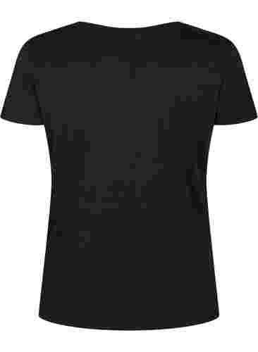 Sports t-shirt with print, Black w. Drop It, Packshot image number 1