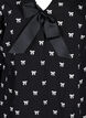 Blouse with bows and 3/4 sleeves, Black White Bow, Packshot image number 2