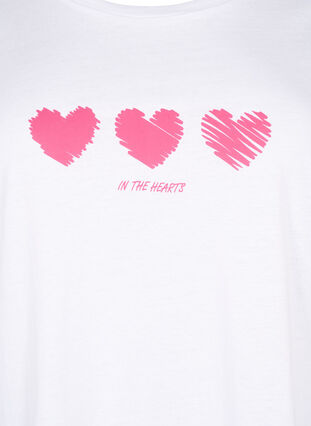 Crew neck cotton T-shirt with print, B. White W. Hearts, Packshot image number 2
