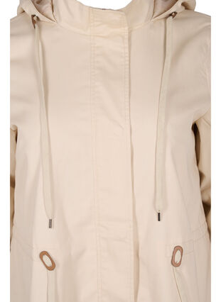 Long parka jacket with a hood and pockets, Birch, Packshot image number 2