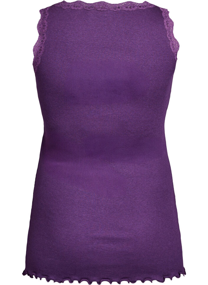 Top with lace trim, Purple, Packshot image number 1