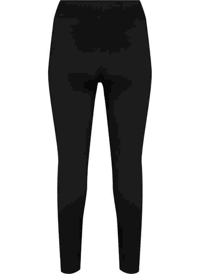 Leggings with stretch and ribbed structure, Black, Packshot image number 1