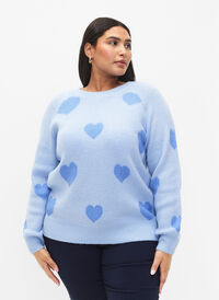 Pullover with hearts, Ch. Blue/Blue Bonnet, Model
