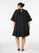 Short dress with a loose fit and ruffle hem, Black, Model image number 2