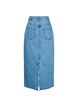 Midi-length denim skirt with back slit, Denim Blue, Packshot image number 1