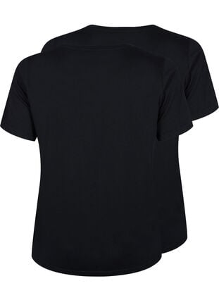 FLASH - 2-pack round neck t-shirts, Black/Black, Packshot image number 1