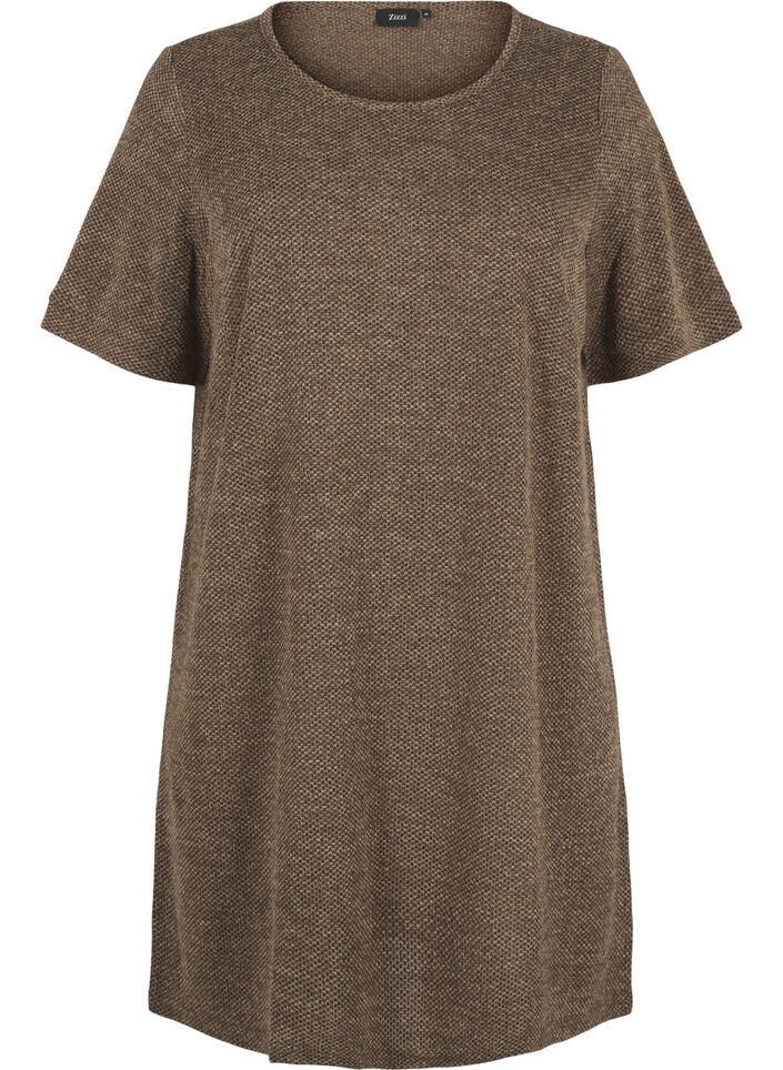 T-shirt dress with short sleeves, Caribou, Packshot image number 0
