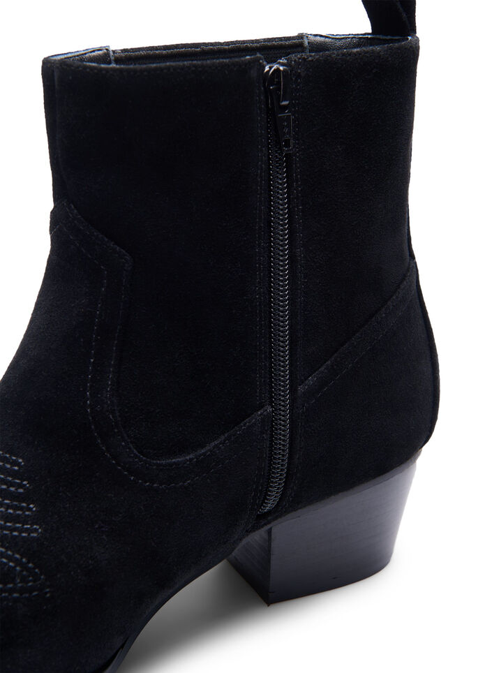 Wide fit - Suede ankle boot, Black, Packshot image number 3