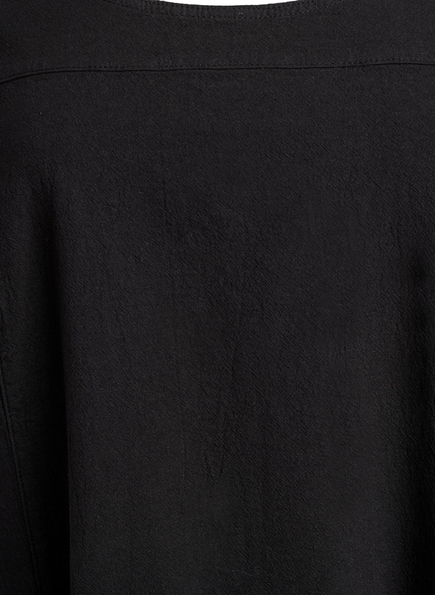 Zizzifashion Short sleeve cotton dress, Black, Packshot image number 2