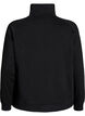 Sweat cardigan with high collar and zip, Black, Packshot image number 1