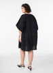 Short viscose dress with balloon sleeves, Black, Model image number 2