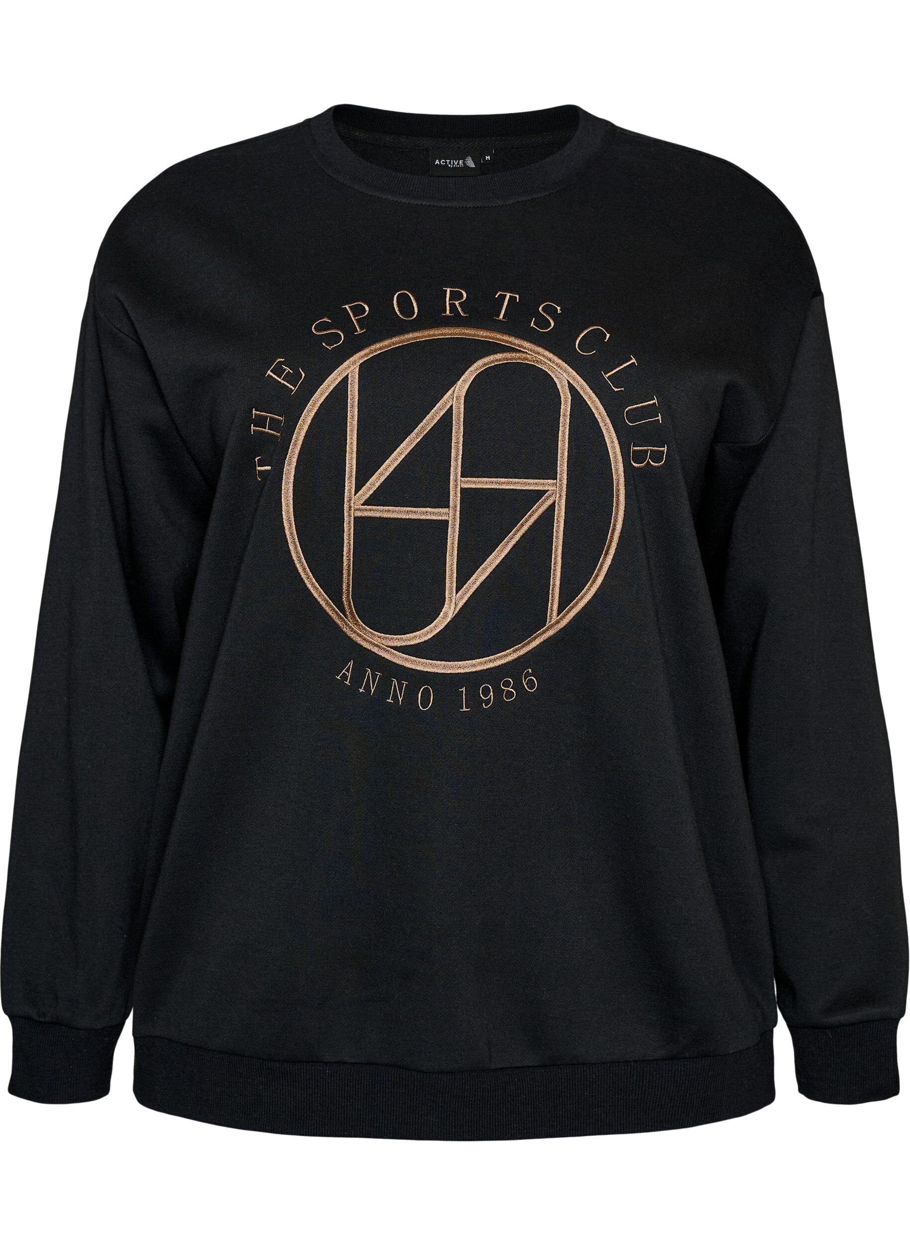 Sweatshirt with embroidered text