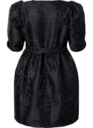 Short wrap dress with 3/4 sleeves, Black, Packshot image number 1