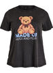 Organic cotton graphic T-shirt, Black, Packshot image number 0