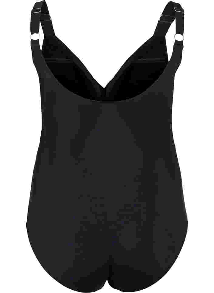 Wrap swimsuit, Black, Packshot image number 1