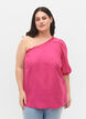 One-shoulder blouse in viscose, Pink, Model image number 0