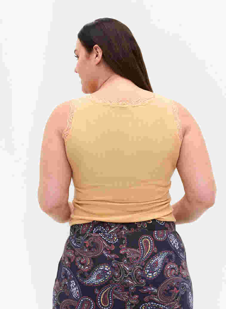 Top with lace trim, Almond Cream, Model image number 1
