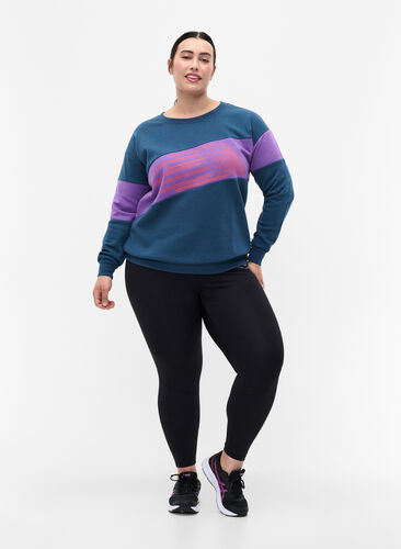 Sweatshirt with sporty print, Blue Wing Teal Comb, Model image number 2