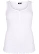 Rib tank top with buttons, Bright White, Packshot image number 0