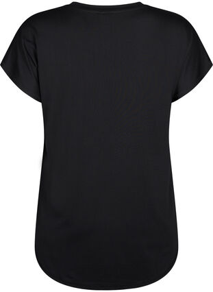 Training t-shirt with v-neck, Black, Packshot image number 1