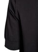 Fine-knit blouse with short sleeves., Black, Packshot image number 3