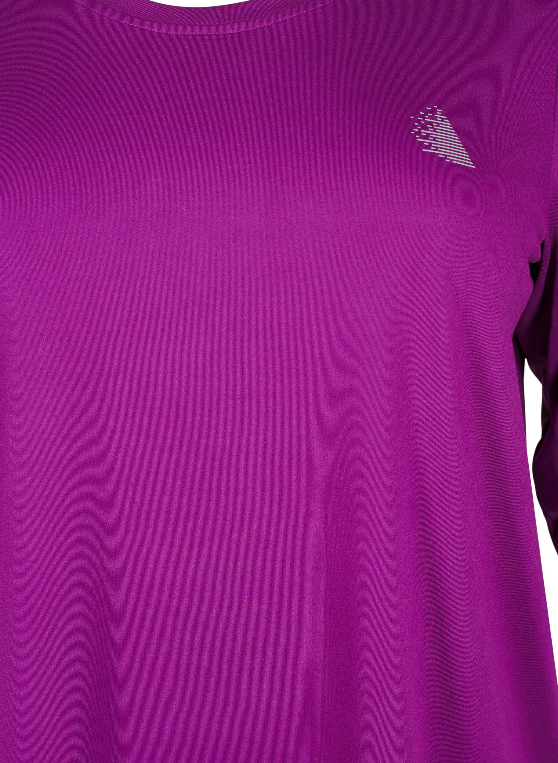 Zizzifashion Workout top with 3/4 sleeves, Purple, Packshot image number 2