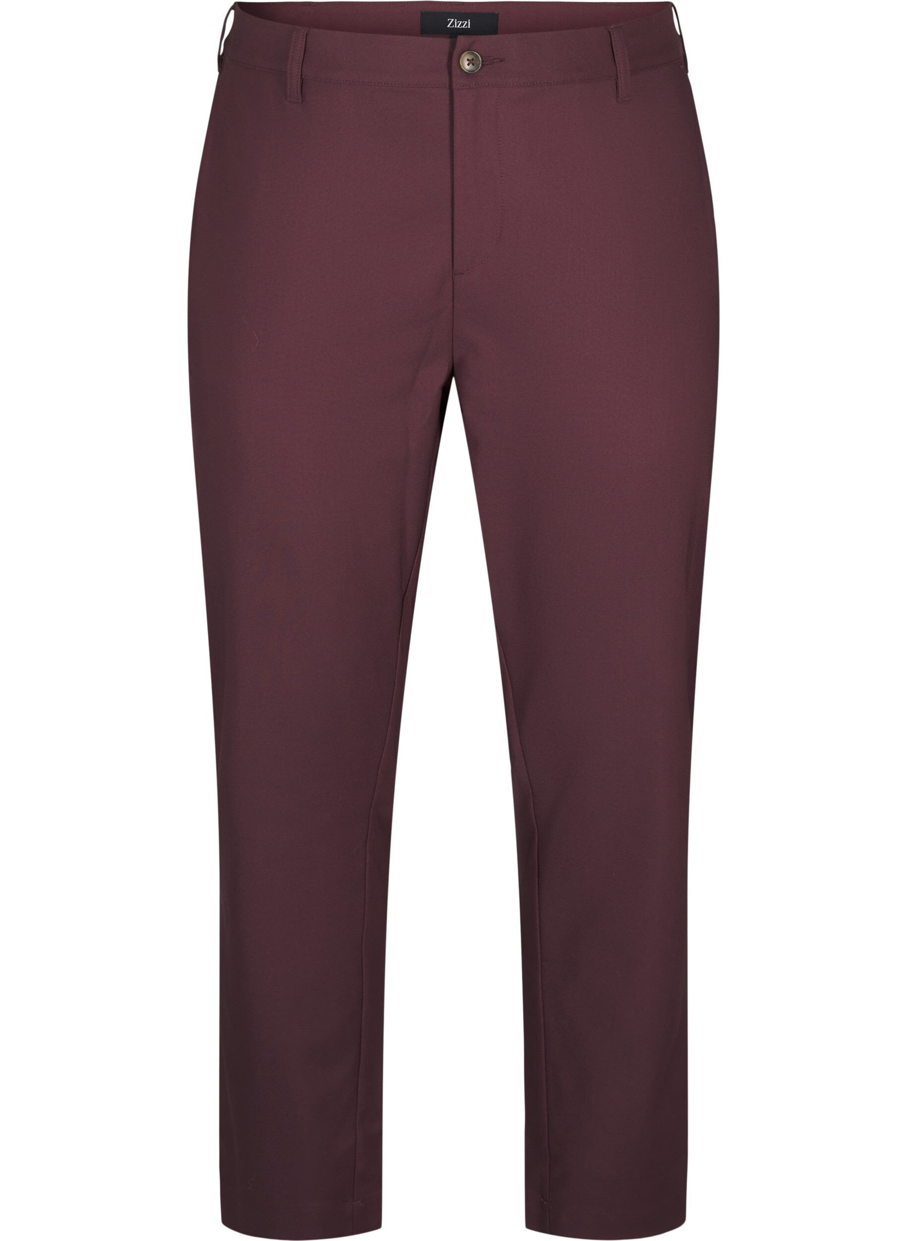 Zizzifashion High-waisted trousers with straight legs, Dark Bordeaux, Packshot image number 0