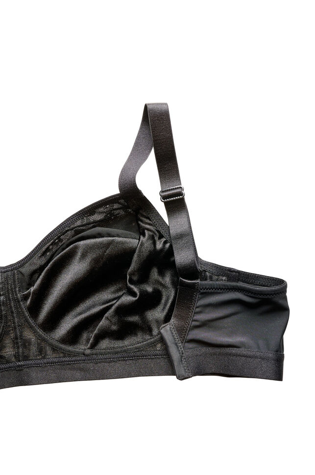 Wire-free bra with lace, Black, Packshot image number 3
